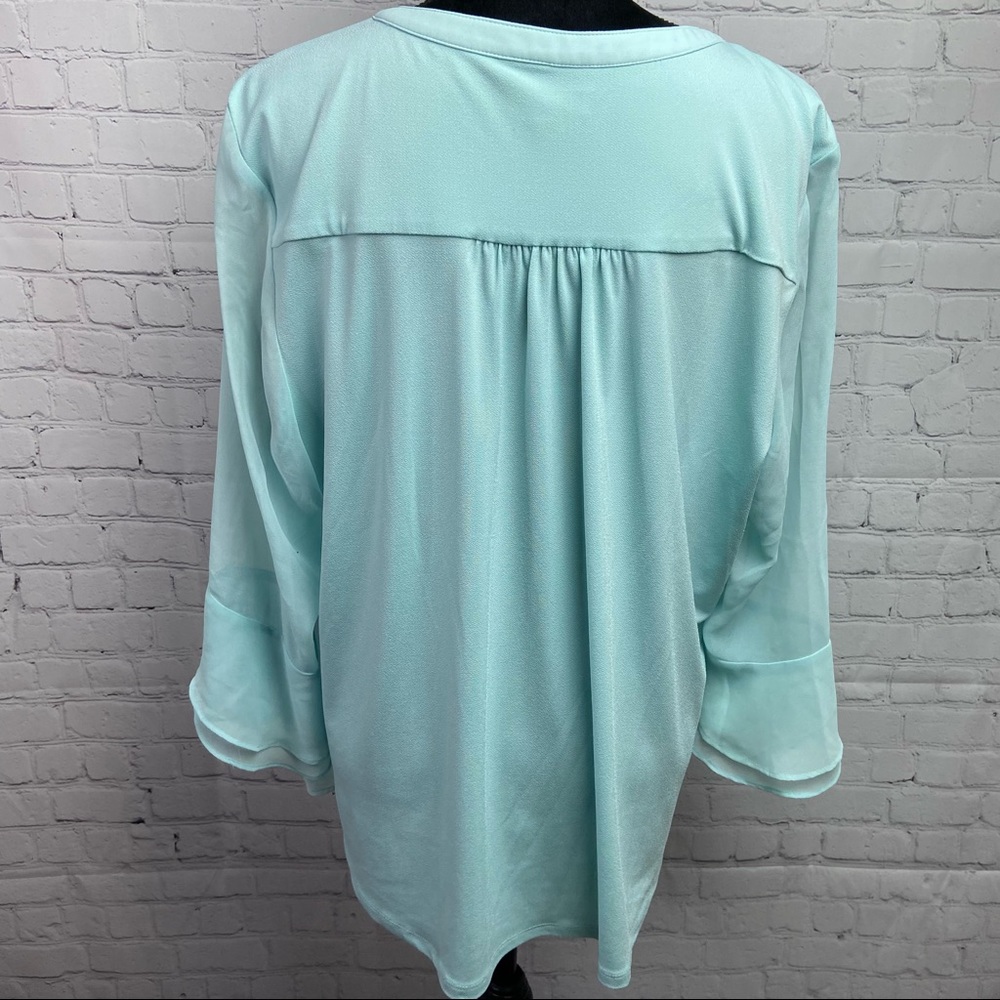 Charter Club Pleat Front Bell Sleeve Blouse - Picture 3 of 7